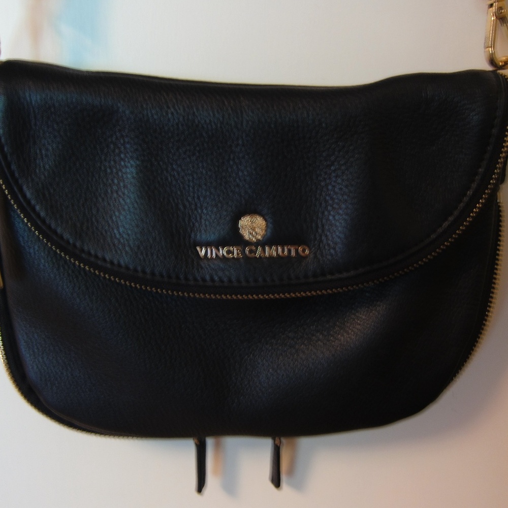 Vince Camuto black leather crossbody purse